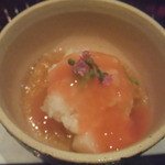 日本料理 晴山 - 帆立と長芋の梅肉和え