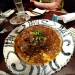 谷町 わらかし - 茄子と肉団子のカレー。ご飯無しで、もずく入りに！