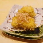 すし晴 - 子持ち昆布、白子のフライ