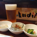 インディ庵 - 生ビール＆お通し