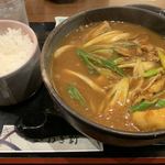 おぎ野 - カレーうどん大盛りセット。1,000円也