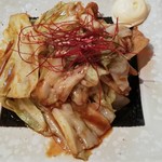 京橋酒場 - 豚肉とキャベツカレー炒め