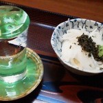 120215新潟　山屋　〆張鶴しぼりたて生原酒＆お通し