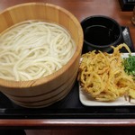 丸亀製麺 - 釜揚げ特盛プラスかき揚げ