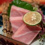 会席料理 かど36 - 2019.10 お造り 本鮪とろ 芽物色々