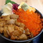 小松水産の海鮮丼 - うにいくら丼(接写)～税抜き1,280円