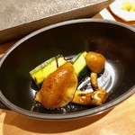 はっこく - 2019.8.  ズッキーニとジャンボナメコの米油焼き