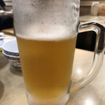 天龍閣 - 飲みかけの生ビール大