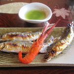 飴源 - 取り分けて、塩焼きは蓼酢で