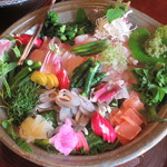 飴源 - 鮎の背越しと鯉の洗い