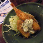 マゴコロ - 揚げものの三種盛り（海老、牡蠣、鶏）