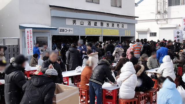 男山酒造り资料馆 - 201102酒蔵开き时の会场です.