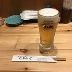 豚カツと和食 のぶたけ - とりあえず生ビール(^^)