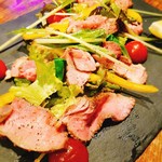 Roast beef salad made with Cow tongue