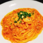 Rich tomato cream pasta with shrimp