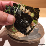 和食処 徳竹 - 魳の炙りの手巻寿し