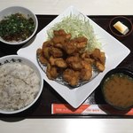 米政食堂 - 香味ねぎから揚げマウンテン定食