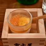 日本酒バル 富士屋 - お通し：雲丹いくらプリン
