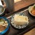 ボヘミアン フクシマ - お通し   鶏肉のたたき 自家製ゴマ豆腐 マグロと沢庵