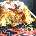 番番 - お好み焼きの断面 (2019.10.03)