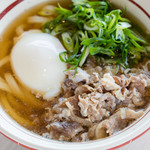Special soup stock hot egg meat udon