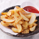 Potato fries with flaky skin