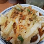 加賀 - かき揚げうどん￥480＋大盛￥80