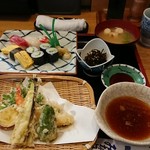 みな月 - 寿司天ぷらセット(1260円)