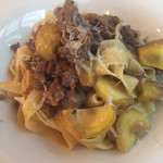 OSTERIA SELVAGGINA - プリミのtagliatelleはボロネーゼ　栗が秋らしくて美味しいです