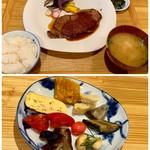 日乃出食堂 - ステーキ定食 (おばんざい付)