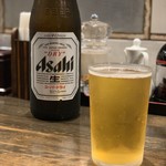 担々麺 にし森 - 瓶ビール 500円。