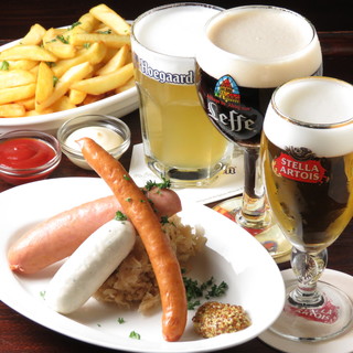 All-you-can-drink course where you can enjoy 3 types of Belgian beer on tap