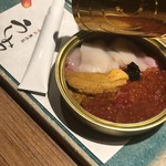 焼肉 うしみつ - ユッケ3種盛り～金の缶詰め～～