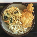 たかのはし - 柚子醤油うどんかき玉鶏天のせ