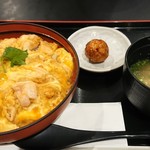 鶏三和 - 親子丼+鶏肉団子+鶏つくね汁