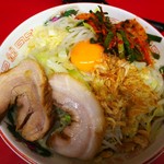 ラーメン二郎 - 汁なし＋ニラキムチ。ニンニクで。