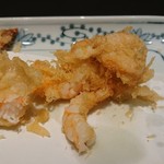 Tempura Shinjuku Tsuna Hachi - 海老、小海老かき揚げ断面