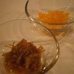 レンゲ - 24年2月　美味粥　自家製のXO醤で　薬味の自家製XO醤＆黄身