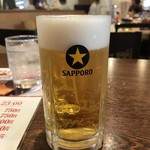 天神橋2丁目食堂 - 黒ラベル生ビール（中）＠198円