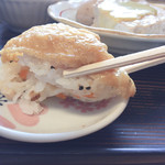 ふる里うどん  - 新タイプのお揚げさん
      お米は粘りがあって水分量たっぷり