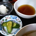 里 - 天つゆと大根おろし、香物