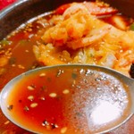 アジアンスープカリー べす - 2019/10  チキン＆かきあげカリーのトマトスープ