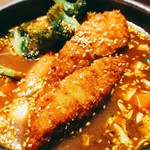 アジアンスープカリー べす - 2019/8  フィッシュフライ＆焼きチーズカリーのアップ
