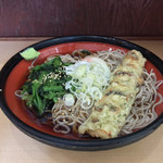 そばの神田 東一屋 - アサソバビンボー！  
      冷やし朝そば 麺1.5玉＋ちくわ天！