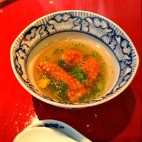 むくの実亭 - 前菜：エビを揚げたあんかけ