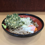 そばの神田 東一屋 - アサソバビンボー！  
      冷やし朝そば＋春菊天！