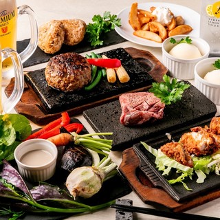 ランチ限定 2h飲放付 季節のコース 完成させた肉料理をテーブルにお持ちします 溶岩焼肉ダイニング Bonbori 渋谷道玄坂店 渋谷 焼肉 食べログ