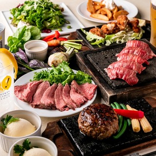 2h飲放付 Web限定コース 完成させた肉料理をテーブルにお持ちします 溶岩焼肉ダイニング Bonbori 渋谷道玄坂店 渋谷 焼肉 食べログ