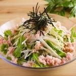 Radish and mizuna salad