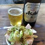 特麺コツ一丁ラーメン - 瓶ビールおつまみセット 630円